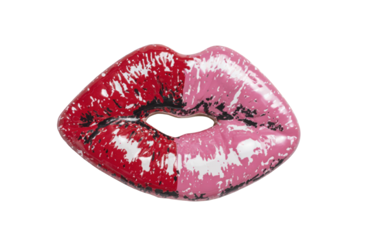 Lips, red and pink, abstract