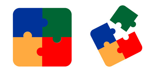 Modern collage hands connect puzzle pieces. Teamwork concept, business idea, brainstorming. Creative solution. Merger of organizations. Partnership.