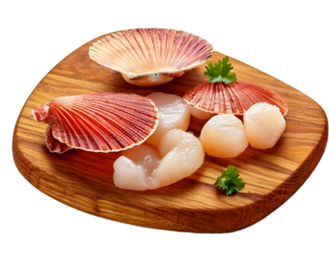 Gourmet Raw Scallops Display