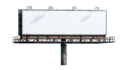 Blank billboard against a dark background