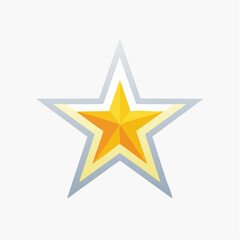 Illustration of a golden star with multiple layers and a light gray outline, perfect for awards.