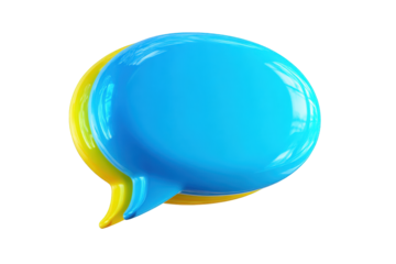 3D speech bubble in vibrant colors