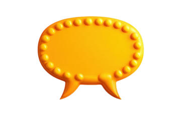 3D orange speech bubble