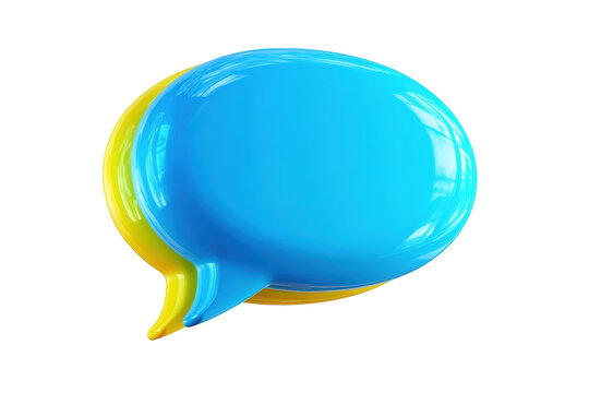 3D speech bubble in vibrant colors