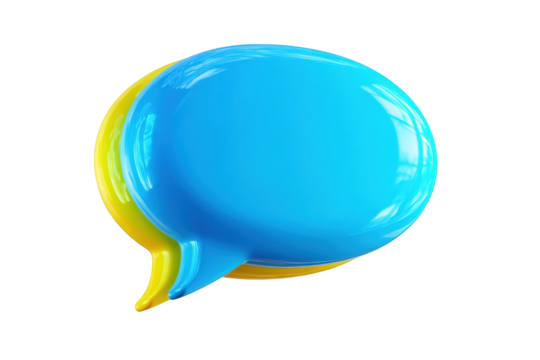 3D speech bubble in vibrant colors