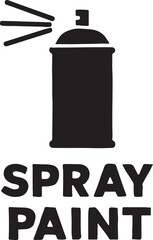 Silhouette vector of a spray paint can banner, perfect for street art and creative designs.