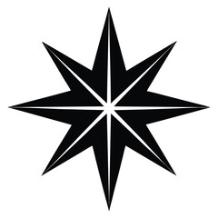 Obraz premium christmas star shining silhouette vector icon desi