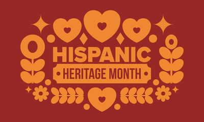 Fototapeta premium National Hispanic Heritage Month in September and October. Hispanic and Latino Americans culture. Celebrate annual in United States. Poster, card, banner and background. Vector illustration