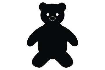 christmas toy bear silhouette vector art illustrat