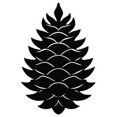 christmas tree pinecone silhouette vector icon des