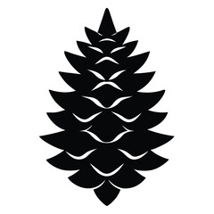 christmas tree pinecone silhouette vector icon des