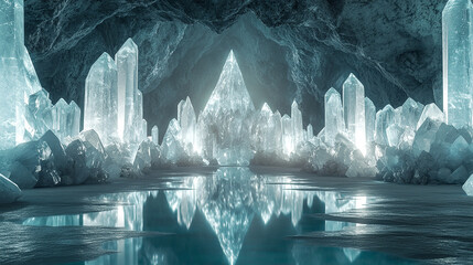 cinematic magical crystal cavern