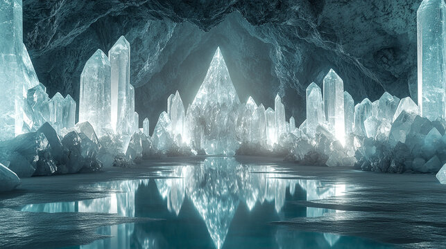 cinematic magical crystal cavern