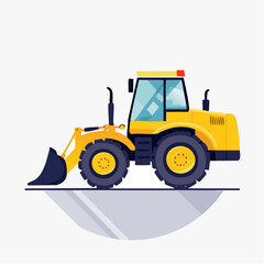 Fototapeta premium yellow bulldozer isolated on white