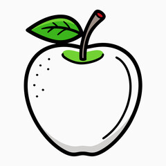 cocky apple fruit silhouette on white background