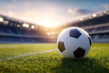 Fototapeta premium soccer ball on the field