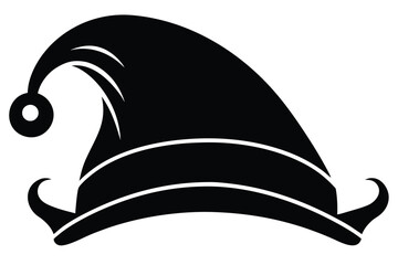 elf hat silhouette vector art illustration