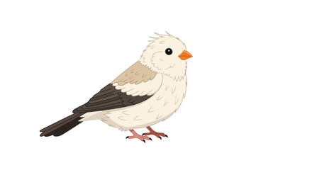 Fototapeta premium Charming depiction of a fluffy sparrow with soft plumage and intricate detailing showcasing avian grace and delicate features in animation style