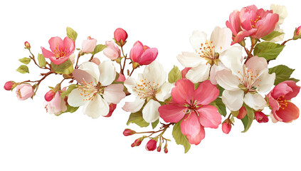 A decorative floral arrangement of blossoming pink and white flowers