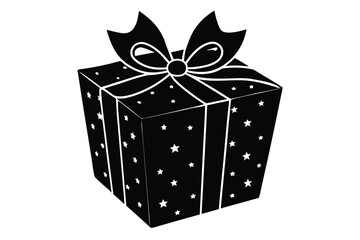 gift box silhouette vector art illustration