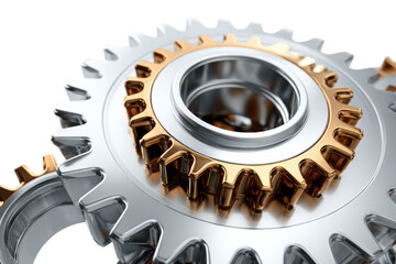 Interlocked gears in close-up