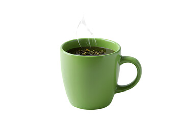 Free Transparent PNG Rustic  Green Mug of Hot Tea or Coffee with Steam
