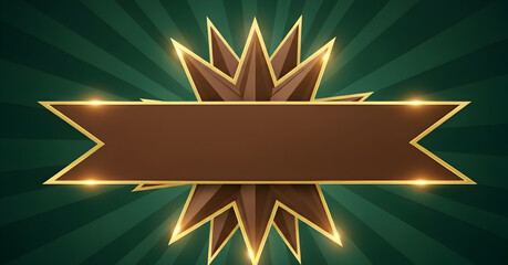 An Elegant Badge Design Featuring Golden Accents on a Chic Green Background for Awards