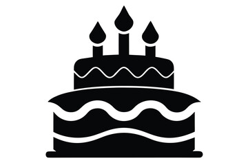 holiday cake silhouette vector icon design