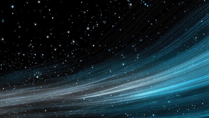 Fototapeta premium Cosmic streaks of light against a star-studded dark backdrop