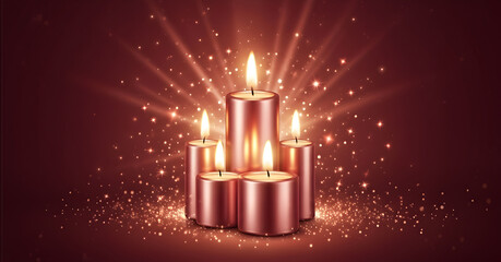 Enjoy Elegant Candles with a Sparkling Background for a Cozy Atmosphere that enhances spaces