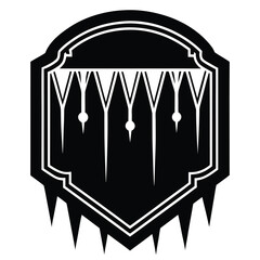 icicle hanging border silhouette vector icon desig