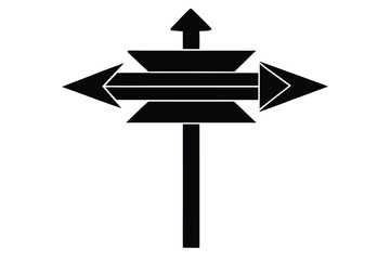 north pole arrow sign silhouette vector icon desig