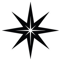 Obraz premium north star shining silhouette vector icon design