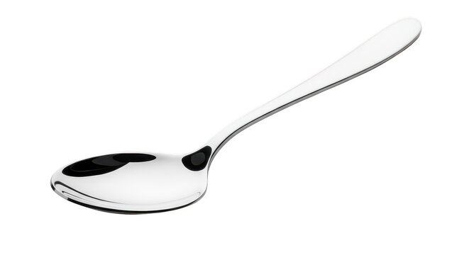 Shiny Silver Spoon On Black Background