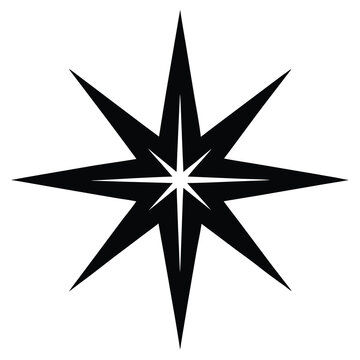 north star shining silhouette vector icon design