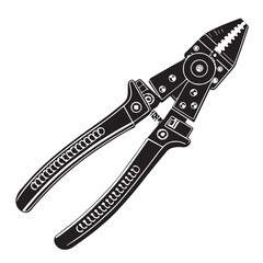 Black wire strippers Silhouette Vector, High Quality Illustration on White Background