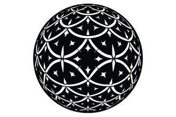 ornament ball silhouette vector art illustration