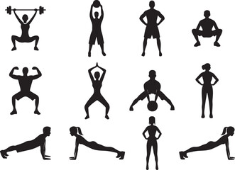 fitness exercise flat vector