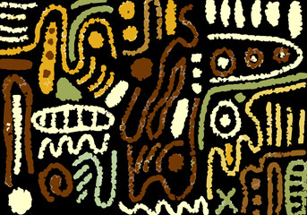 Vector colorful line doodle seamless pattern. Creative abstract style art symbol background for children