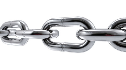 Obraz premium Close-up of a metallic chain link, polished, industrial