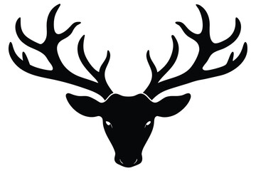 reindeer antlers silhouette vector art illustratio