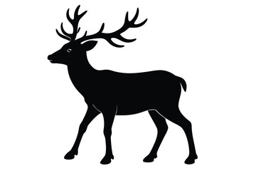 reindeer silhouette vector art illustration