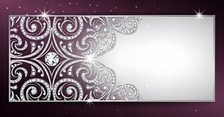 An Elegant Decorative Frame Enhanced with Beautiful Sparkling Accents and Details