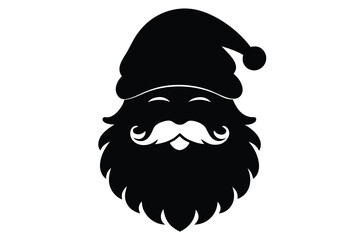 santa face silhouette vector art illustration