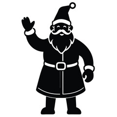 santa giving wave silhouette vector icon design