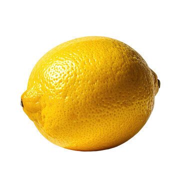 Close-up of a whole, bright yellow lemon.  Its skin is textured with small bumpy pits