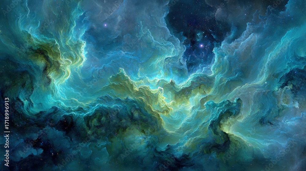 Canvas Prints abstract colorful deep space nebula