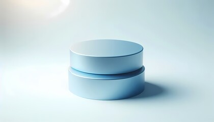 Minimalist blue podium for product presentation offers sleek and modern aesthetic perfect for