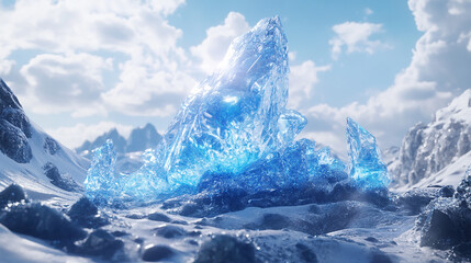 an ethereal fantasy frozen tundra wasteland