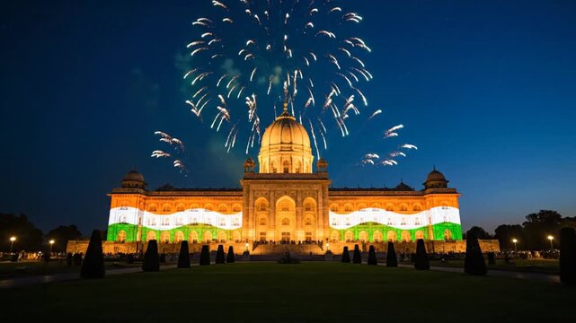 rashtrapati bhavan india night fireworks display